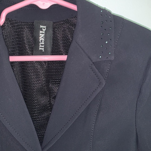 Pikeur Charlotte kids equestrian show jacket EU size 122 US size 7 BLACK - Picture 3 of 9